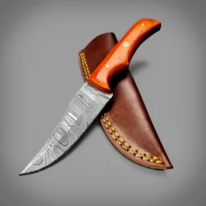 The Ember Curve – Damascus Upswept Skinner Knife