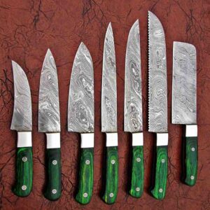 Damascus Steel 8-Piece Chef Knife Set