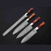 4-Piece Damascus Kitchen Knife Set – Hardwood Handle