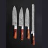 4-Piece Damascus Kitchen Knife Set – Hardwood Handle