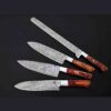 4-Piece Damascus Kitchen Knife Set – Hardwood Handle
