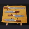 4-Piece Damascus Kitchen Knife Set – Hardwood Handle