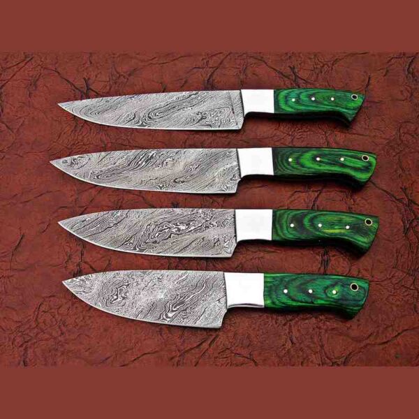 Hand-Forged Damascus Steel Chef Knife Set
