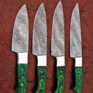 Hand-Forged Damascus Steel Chef Knife Set