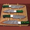 Hand-Forged Damascus Steel Chef Knife Set