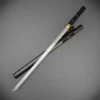 Damascus Chokutō Katana – Straight Blade & Brass Guard